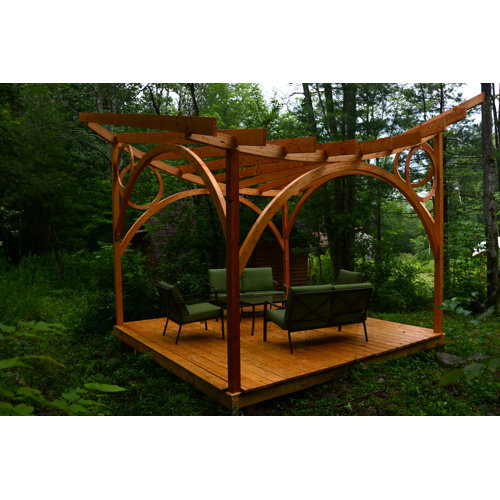 Garden Arc Regatta 12 Ft. W x 12 Ft. D Douglas Fir Pergola | Wayfair